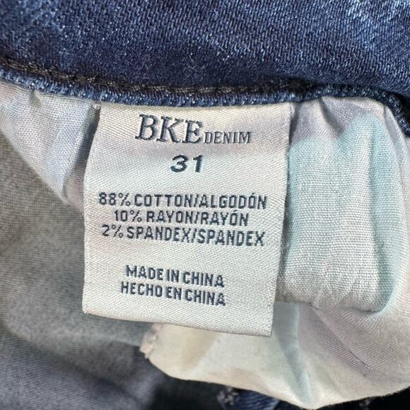 BKE Payton Jeans Women's 31 Blue Ankle Skinny Mid Rise Universal Fit Distressed - Picture 4 of 9